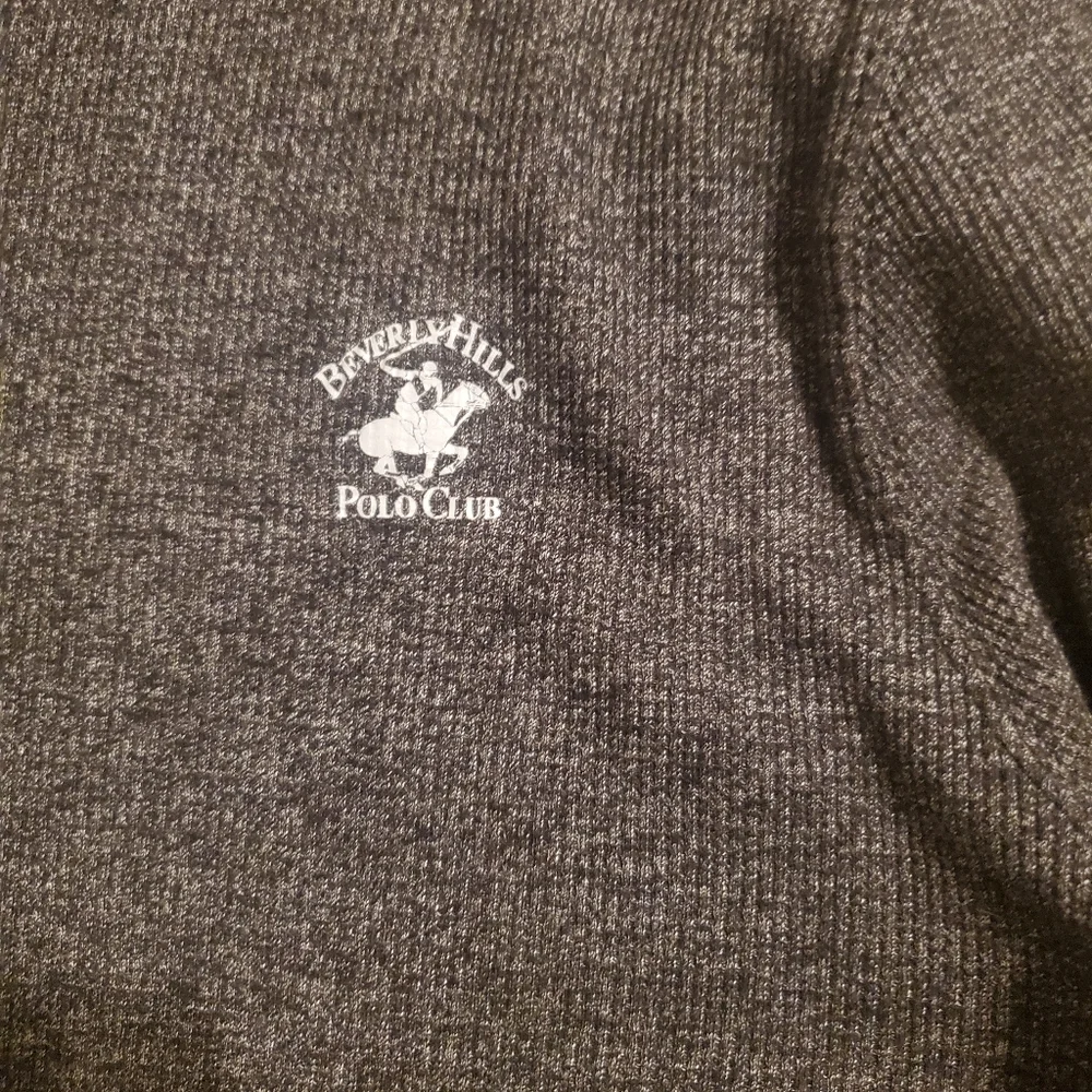 Beverly Hills Polo Club Charcoal Long Sleeve Men's Tee - Picture 2 of 4